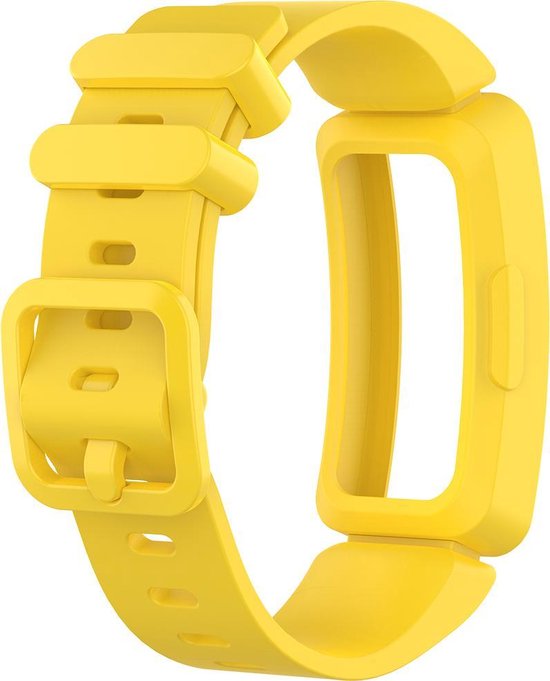 YONO Siliconen Bandje - Geschikt voor Fitbit Ace 2 Kids - Geel