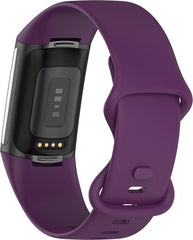 YONO Siliconen Bandje geschikt voor Fitbit Charge 5 / 6 - Paars - Small