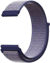 YONO Nylon Velcro Smartwatch Bandje 20mm - Horlogebandje geschikt voor Samsung Galaxy Watch 7 / 6 / 5 / Pro / 4 / 3 / Active 2 - Polar Ignite / Unite – Huawei - Donkerblauw