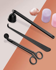 YONO Kaarsendover Set - Candle Snuffer - Wick Trimmer - Dipper - Kaarsdover - Zwart