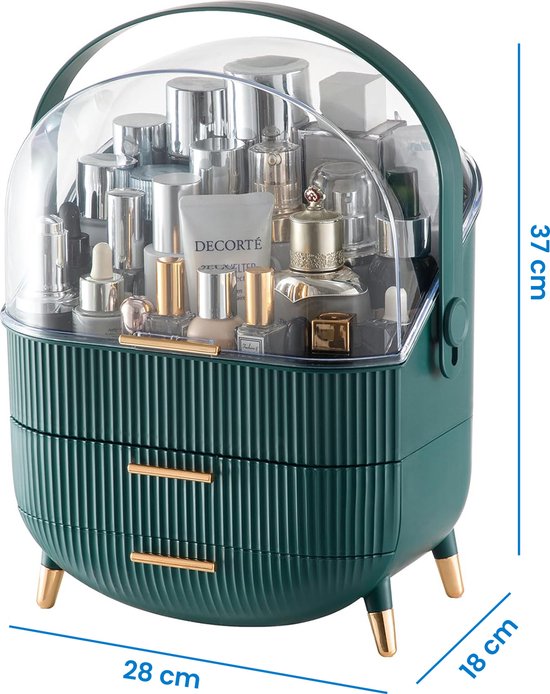 YONO Make Up Organizer Ladekast - Opbergdoos voor Skincare en Sieraden - XL - Donkergroen