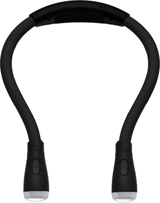 YONO Neklamp Oplaadbaar - Flexibele Leeslampje met Dimmer - Geschikt voor Boek - Handwerken - Haken - Kamperen - Bed - Slaapkamer - Zwart