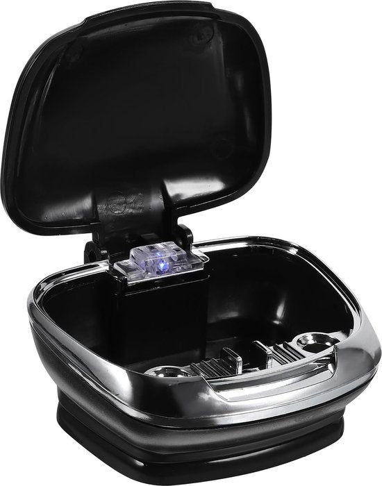 YONO Auto Asbak met Led - Zelfklevend - Deksel - Autoasbak - Zwart