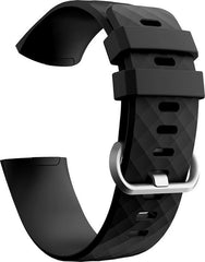 YONO Bandje geschikt voor Fitbit Charge 4/3 – Siliconen – Zwart – Large