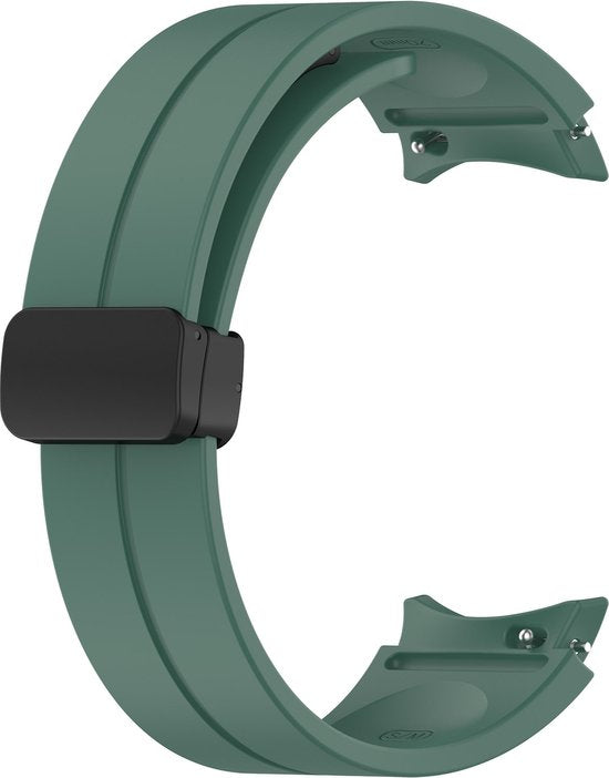 YONO Luxe Siliconen Sport Bandje 20mm geschikt voor Samsung Galaxy Watch 7 / 6 / 5 / 4 (40/43/44/47 mm) - Donkergroen