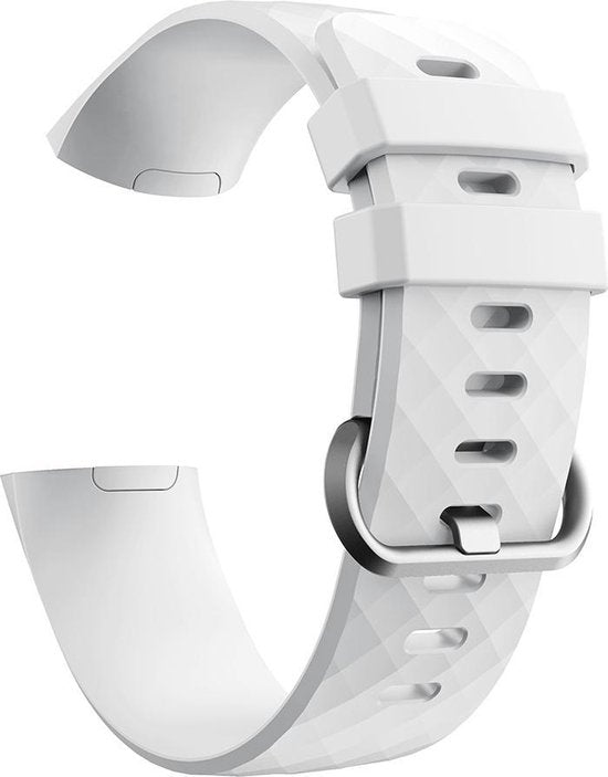 YONO Bandje geschikt voor Fitbit Charge 4/3 – Siliconen – Wit – Small