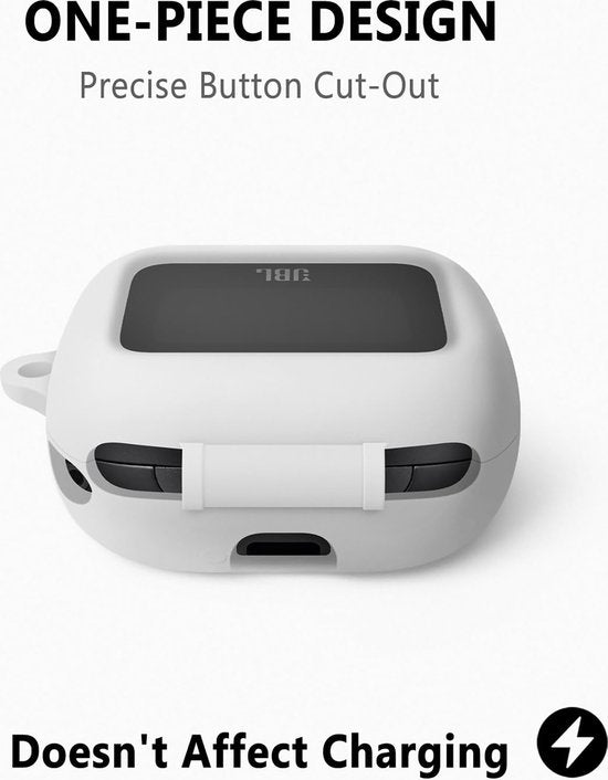 YONO Soft Case geschikt voor JBL Live Beam 3 / Buds 3 / Flex 3 - Siliconen Hoesje - Wit