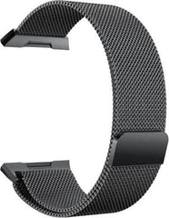 YONO Milanees Bandje Zwart geschikt voor Fitbit Ionic - Vervangende RVS Armband met Magneetsluiting – M/L