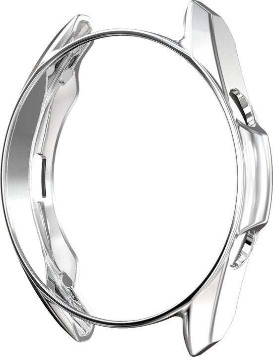 YONO Bumper geschikt voor Samsung Galaxy Watch 3 45mm – Siliconen Case Screenprotector – Zilver