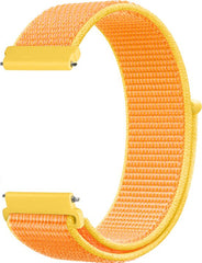 YONO Nylon Velcro Smartwatch Bandje 20mm - Horlogebandje geschikt voor Samsung Galaxy Watch 7 / 6 / 5 / Pro / 4 / 3 / Active 2 - Polar Ignite / Unite – Huawei - Geel