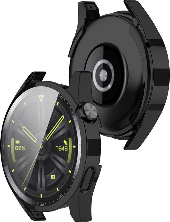 YONO Bumper geschikt voor Huawei Watch GT 3 - 46mm - Full Cover Soft Case - Hoesje - Zwart