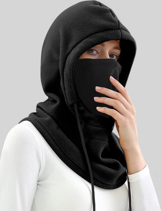 YONO Balaclava Muts - Losse Capuchon - Bivakmuts Fleece - Nekwarmer - Ski Mask Winter - Zwart