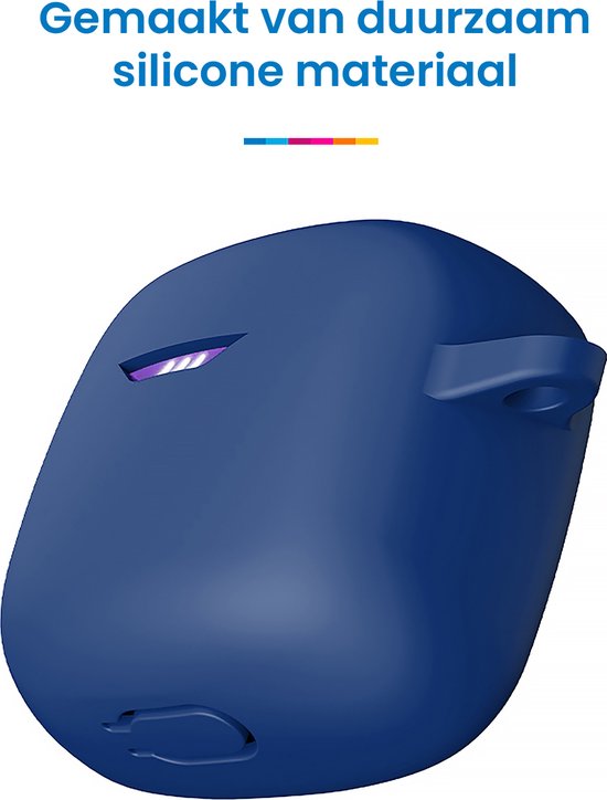 YONO Soft Case geschikt voor JBL Tune Flex - Siliconen Hoesje met Clip - Donkerblauw