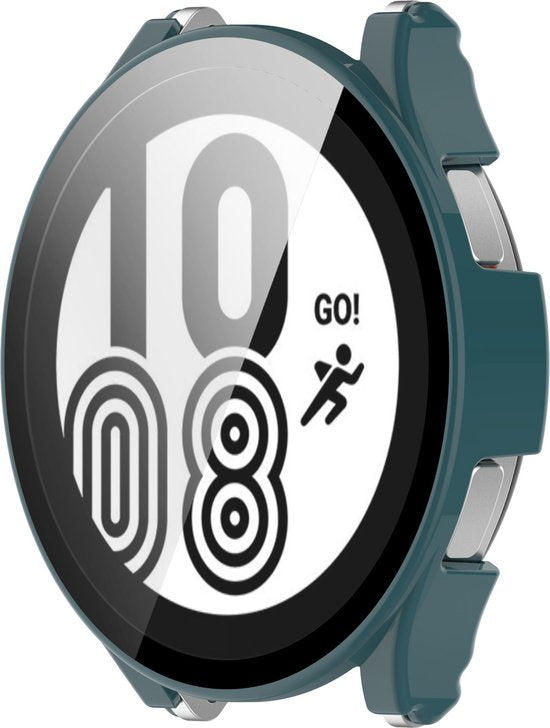 YONO Case geschikt voor Galaxy Watch 4 44mm - Screen Protector Hoesje - Full Cover Bumper - Donkergroen