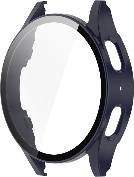 YONO Hoesje geschikt voor Samsung Galaxy Watch 7 - 44mm - Screenprotector Case - Glas - Blauw