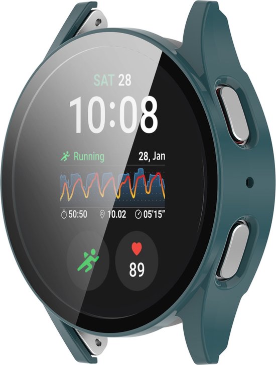 YONO Hoesje geschikt voor Samsung Galaxy Watch 7 - 40mm - Screenprotector Case - Glas - Groen