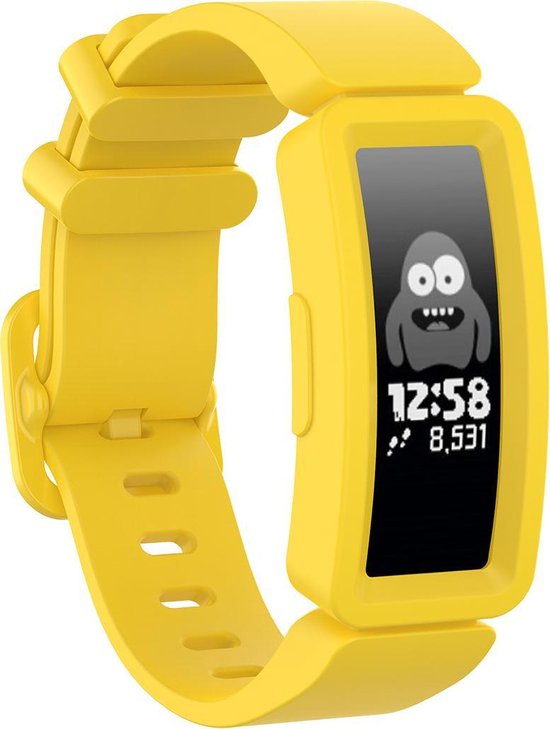 YONO Siliconen Bandje - Geschikt voor Fitbit Ace 2 Kids - Geel