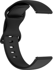 YONO Siliconen Soft Bandje 20mm - Horlogebandje geschikt voor Samsung Galaxy Watch 7/6/5 / Pro / 4 / 3 / Active 2 - Polar Ignite / Unite – Huawei - Zwart - Small