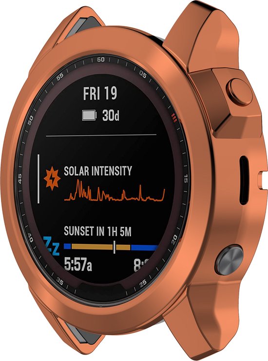 YONO Bumper geschikt voor Garmin Fenix 7 - Siliconen Hoesje - Bescherming Case - Rose Gold