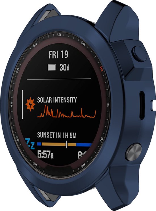 YONO Bumper geschikt voor Garmin Fenix 7S - Siliconen Hoesje - Bescherming Case - Donkerblauw