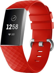 YONO Bandje geschikt voor Fitbit Charge 4/3 – Siliconen – Rood – Large