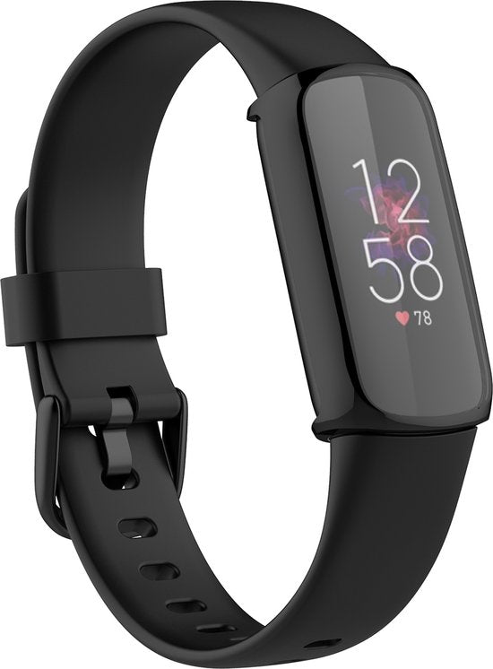 YONO Full Cover Bumper geschikt voor Fitbit Luxe - Siliconen Case - Screenprotector Hoesje - Zwart
