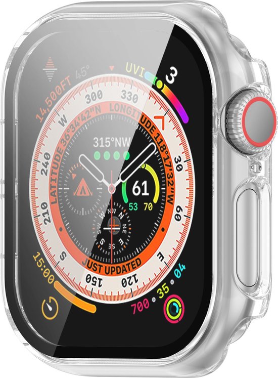 YONO Hoesje geschikt voor Apple Watch 10 - 46mm - Screenprotector Case - Glas - Transparant