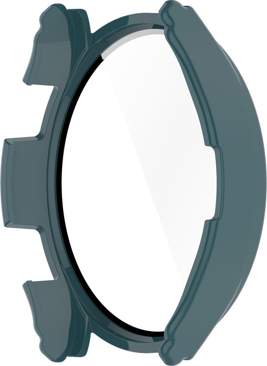 YONO Case geschikt voor Galaxy Watch 4 44mm - Screen Protector Hoesje - Full Cover Bumper - Donkergroen