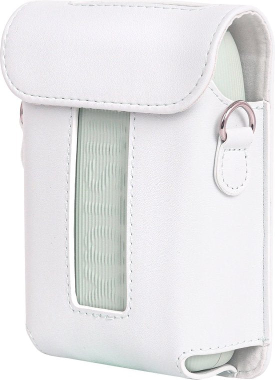 YONO Hoesje geschikt voor Fujifilm Instax Link 3 - Case met Draagriem - Opbergtasje - Wit