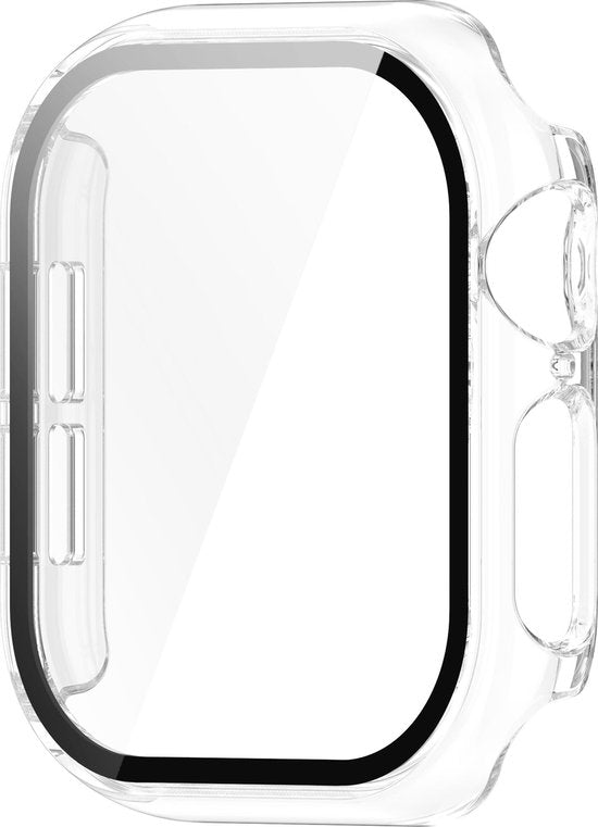 YONO Hoesje geschikt voor Apple Watch 10 - 46mm - Screenprotector Case - Glas - Transparant
