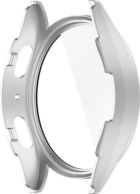 YONO Hoesje geschikt voor Samsung Galaxy Watch 7 - 40mm - Screenprotector Case - Glas - Zilver