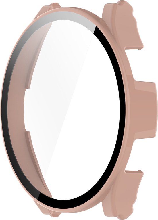 YONO Case geschikt voor Galaxy Watch 4 44mm - Screen Protector Hoesje - Full Cover Bumper - Lichtroze