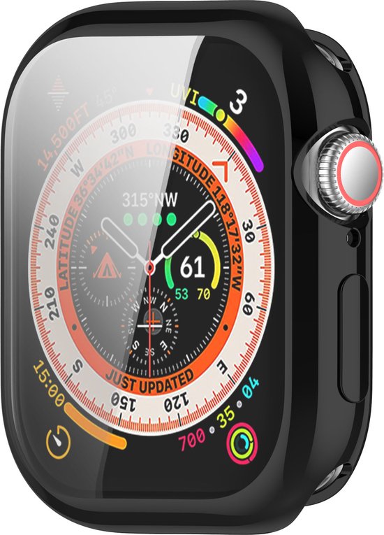 YONO Hoesje geschikt voor Apple Watch 10 - 42mm - Screenprotector Case - TPU - Zwart