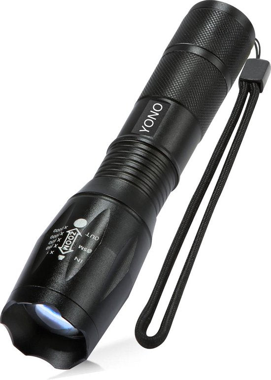 YONO Militaire Zaklamp LED Oplaadbaar - Inclusief Batterij en Oplader – Waterbestendige Zaklantaarn