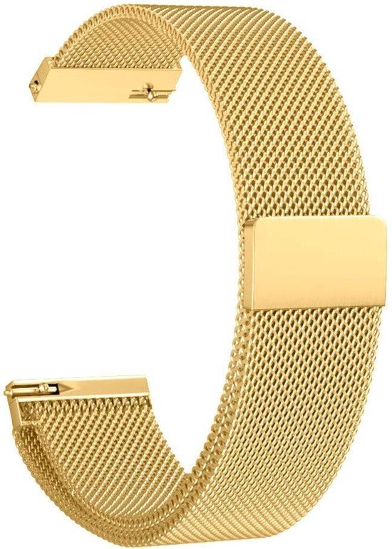 YONO Milanees Bandje 20mm - Luxe Milanese Horlogebandje geschikt voor Samsung Galaxy Watch 7 / 6 / 5 / Pro / 4 / 3 / Active 2 - Polar Ignite / Unite – Huawei - Goud