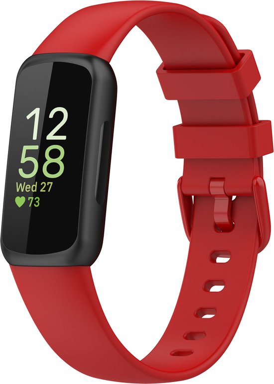 YONO Siliconen Bandje geschikt voor Fitbit Inspire 3 - Rood - Small