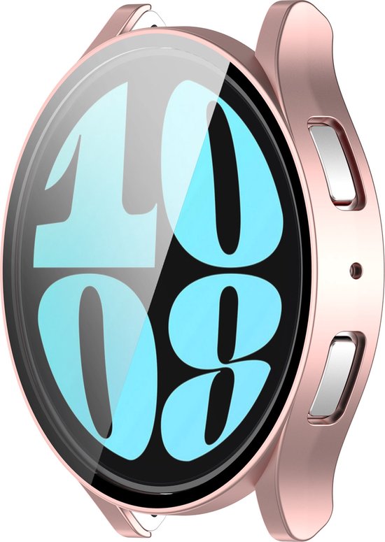 YONO Bumper geschikt voor Samsung Galaxy Watch 6 - 44mm - Screen Protector Hoesje - Full Cover Case - Rose Gold