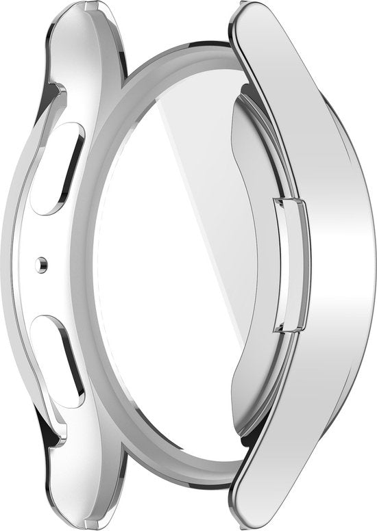 YONO Hoesje geschikt voor Samsung Galaxy Watch 7 - 44mm - Screenprotector - TPU - Zilver