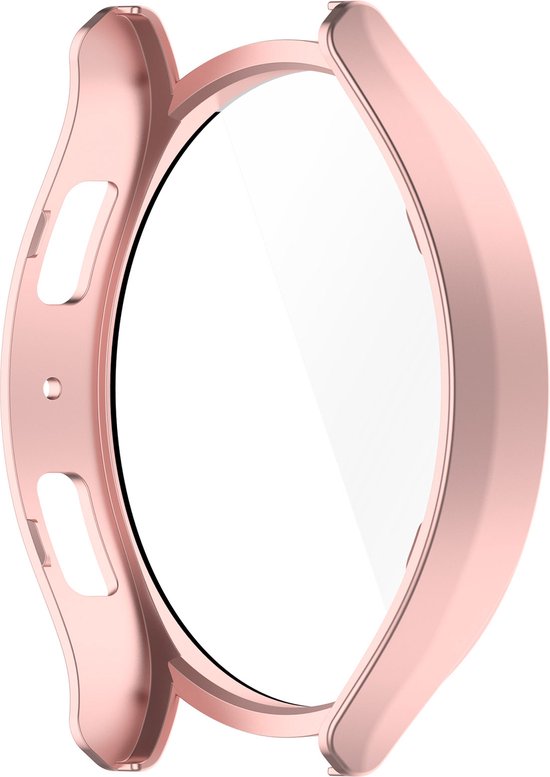 YONO Bumper geschikt voor Samsung Galaxy Watch 6 - 44mm - Screen Protector Hoesje - Full Cover Case - Rose Gold