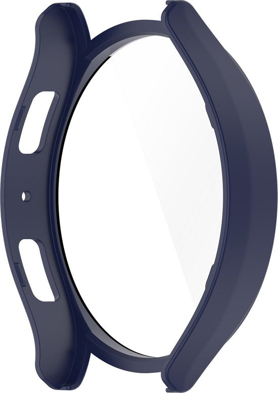 YONO Bumper geschikt voor Samsung Galaxy Watch 6 - 44mm - Screen Protector Hoesje - Full Cover Case - Donkerblauw