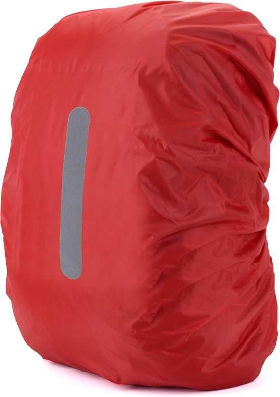 YONO Regenhoes Rugzak Waterdicht - Backpack Hoes - Reflecterend - 71 tot 80 Liter - Rood - XXL