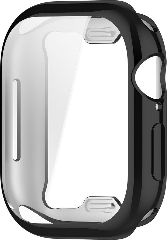 YONO Hoesje geschikt voor Apple Watch 10 - 46mm - Screenprotector Case - TPU - Zwart
