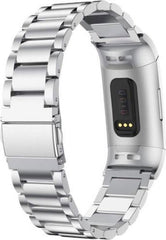 YONO Bandje geschikt voor Fitbit Charge 4 – Charge 3 – Schakel RVS – Zilver