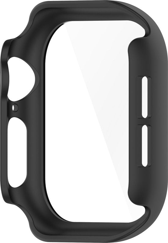 YONO Hoesje geschikt voor Apple Watch 10 - 46mm - Screenprotector Case - Glas - Zwart