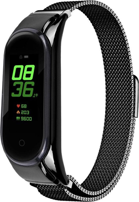 YONO Milanees Bandje geschikt voor Xiaomi Mi Band 4 – Zwart