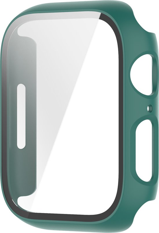 YONO Screen Protector Case geschikt voor Apple Watch Series 7 / 8 / 9 (41 mm) - Full Cover Bumper Hoesje iWatch - Groen