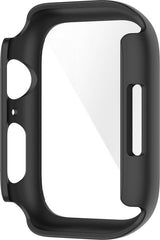 YONO Screen Protector Case geschikt voor Apple Watch Series 7 / 8 / 9 (45 mm) - Full Cover Bumper Hoesje iWatch - Zwart