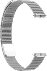 YONO Milanees Bandje geschikt voor Fitbit Luxe - Vervangende Milanese Armband - Zilver - Large