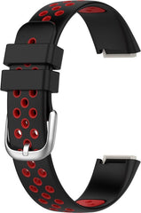 YONO Sport Air Bandje geschikt voor Fitbit Luxe - Vervangende Siliconen Armband - Zwart / Rood