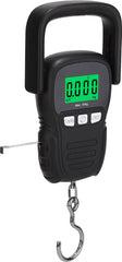 YONO Kofferweegschaal met Meetlint - Hangweegschaal tot 50kg - Bagageweegschaal - Bagageweger - Luggage Scale - Vis Weegschaal - Inclusief Batterijen en Rolmaat 120cm - Zwart